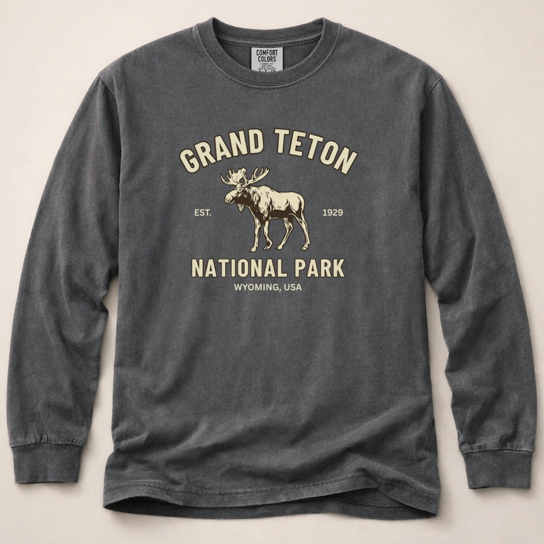 Grand Teton Moose Long Sleeved T-Shirt