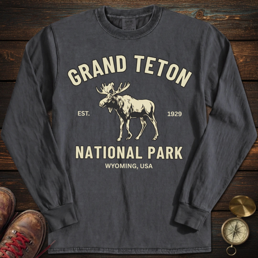 Grand Teton Moose Long Sleeved T-Shirt