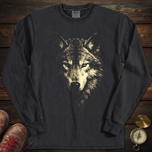 Vintage Washed Wolf Long Sleeved T-Shirt