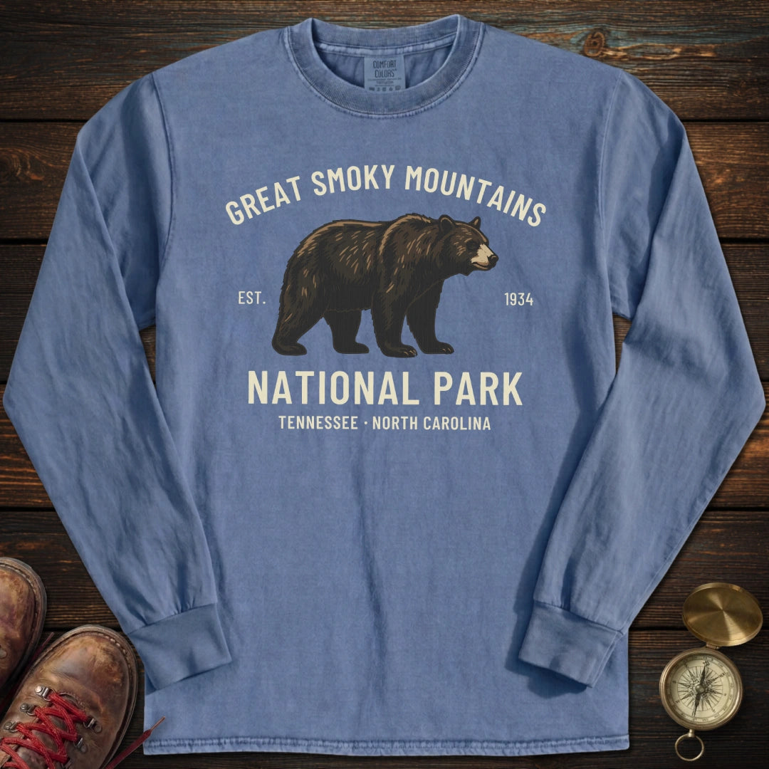 Smoky Mountains Bear Long Sleeved T-Shirt