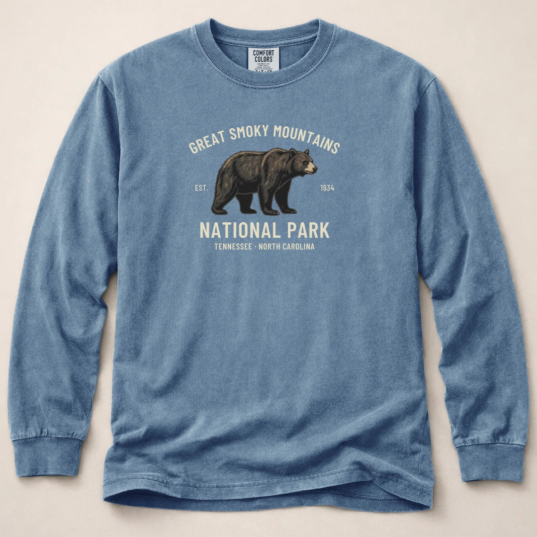 Smoky Mountains Bear Long Sleeved T-Shirt