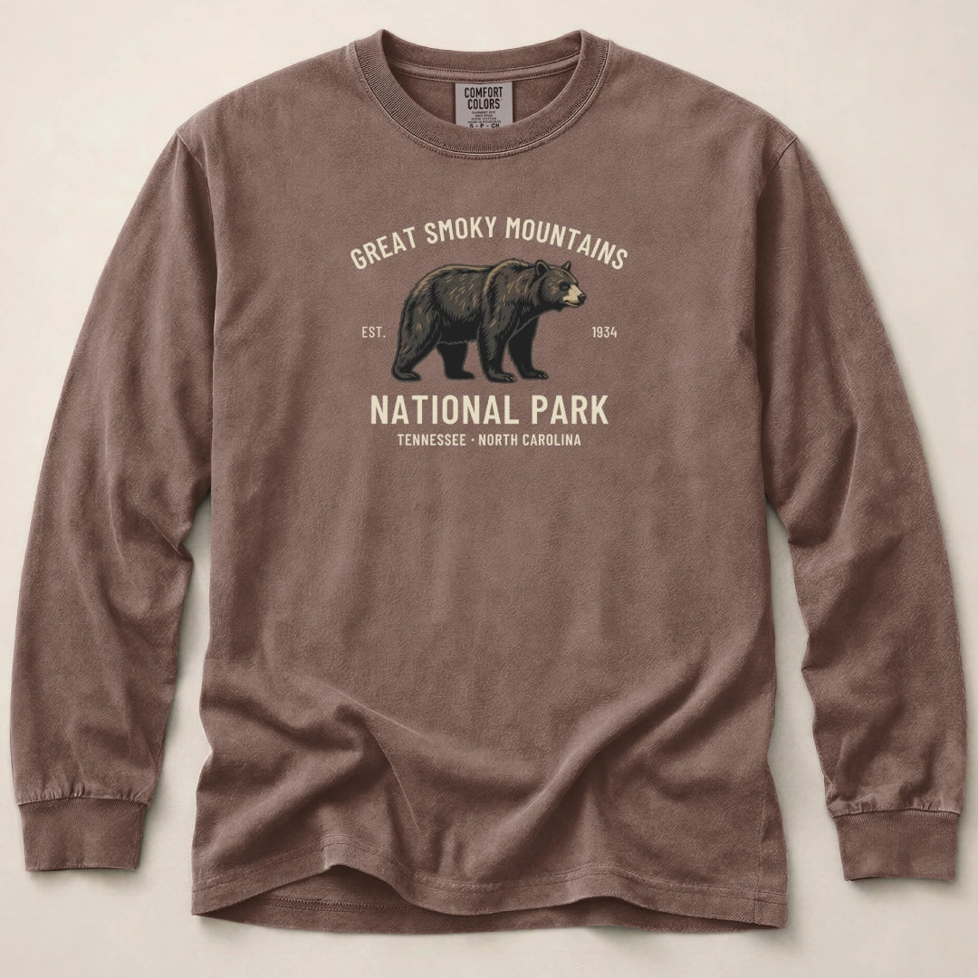 Smoky Mountains Bear Long Sleeved T-Shirt