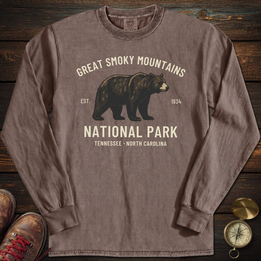 Smoky Mountains Bear Long Sleeved T-Shirt