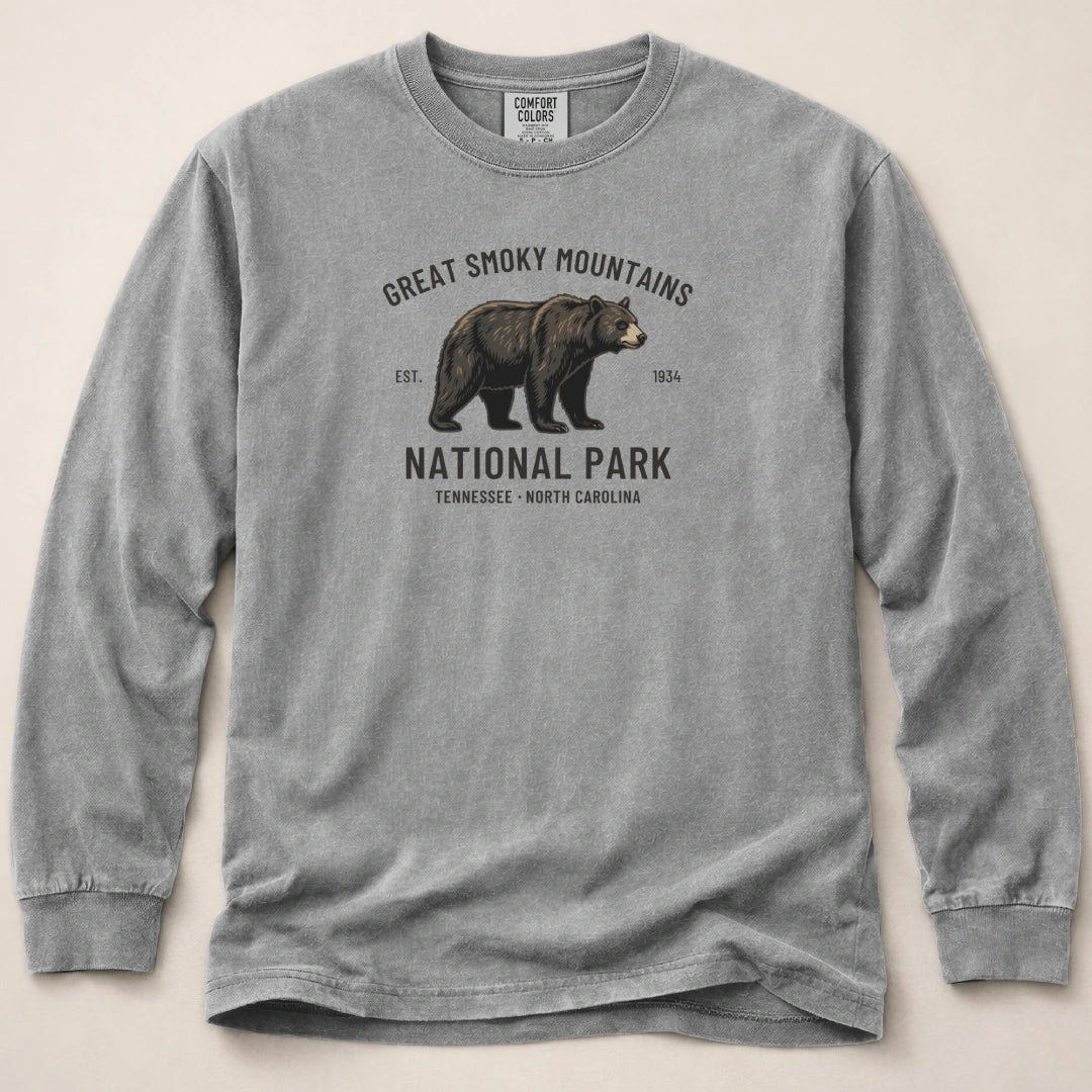 Smoky Mountains Bear Long Sleeved T-Shirt