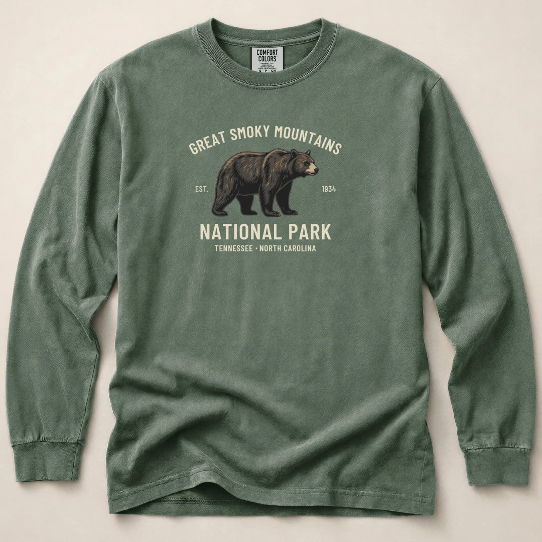 Smoky Mountains Bear Long Sleeved T-Shirt