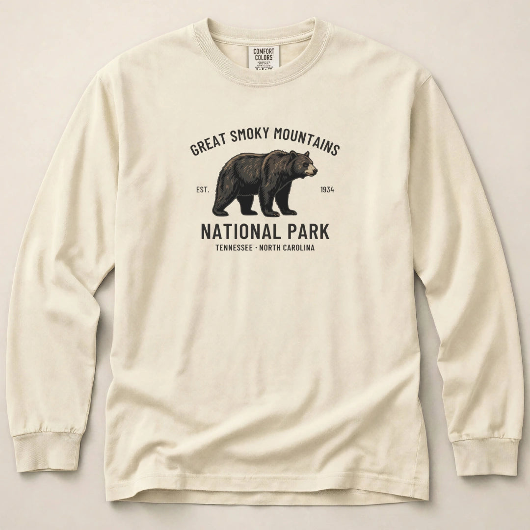 Smoky Mountains Bear Long Sleeved T-Shirt