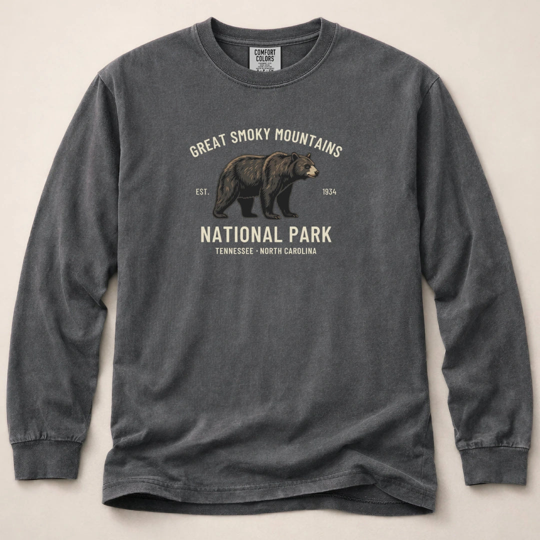 Smoky Mountains Bear Long Sleeved T-Shirt