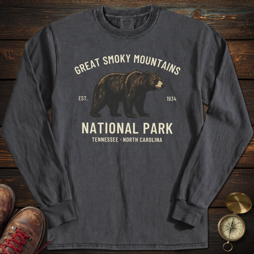 Smoky Mountains Bear Long Sleeved T-Shirt