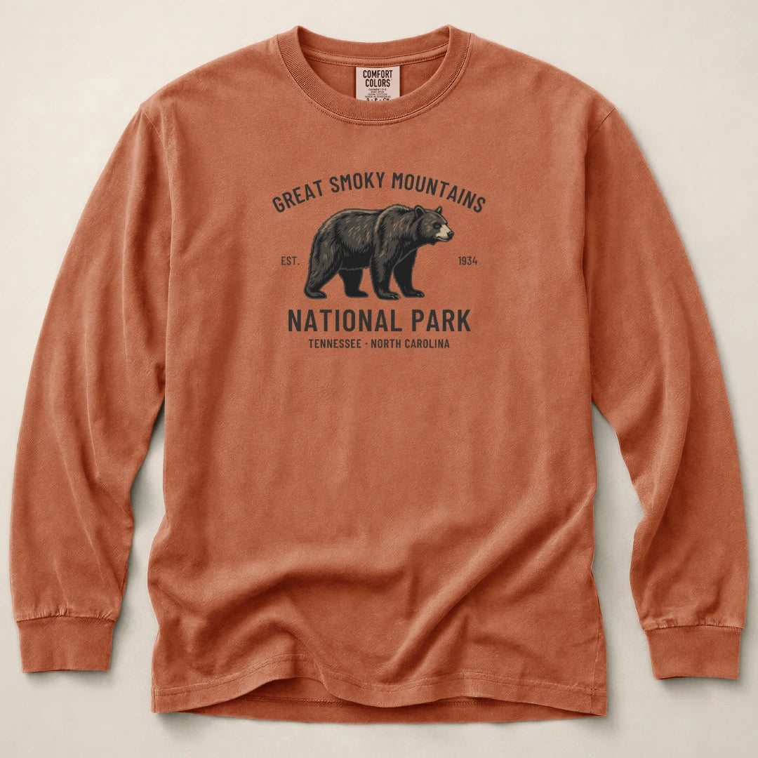 Smoky Mountains Bear Long Sleeved T-Shirt
