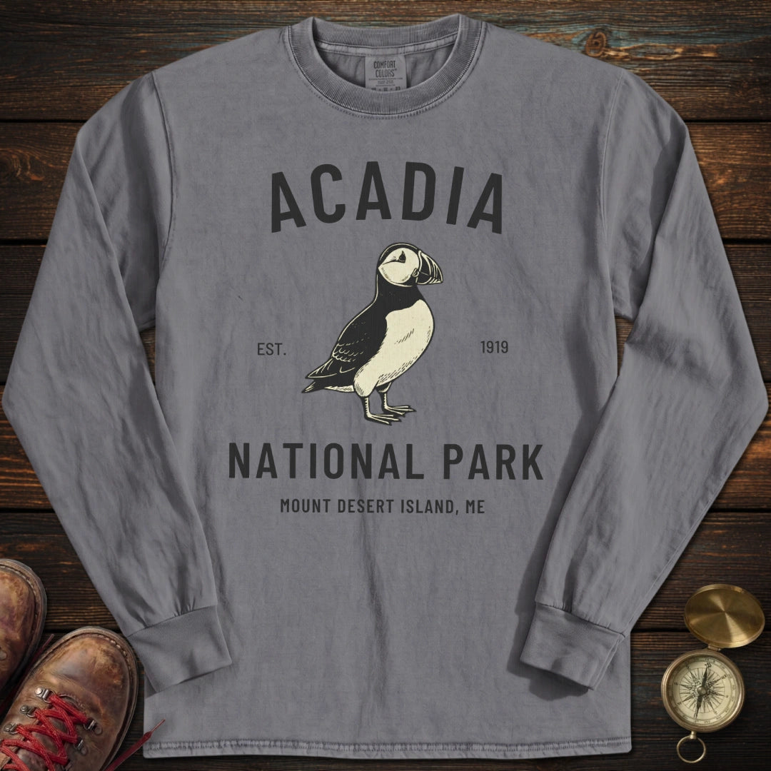 Acadia Puffin Long Sleeved T-Shirt