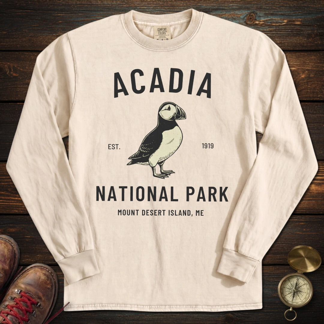 Acadia Puffin Long Sleeved T-Shirt