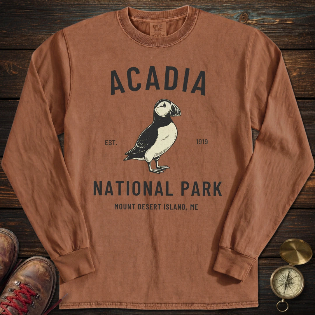 Acadia Puffin Long Sleeved T-Shirt