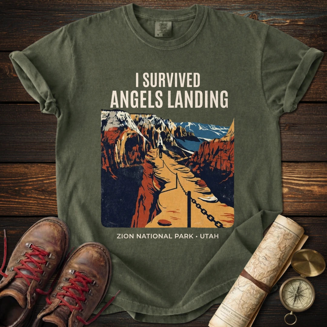 Survived Angels Landing Zion T-Shirt