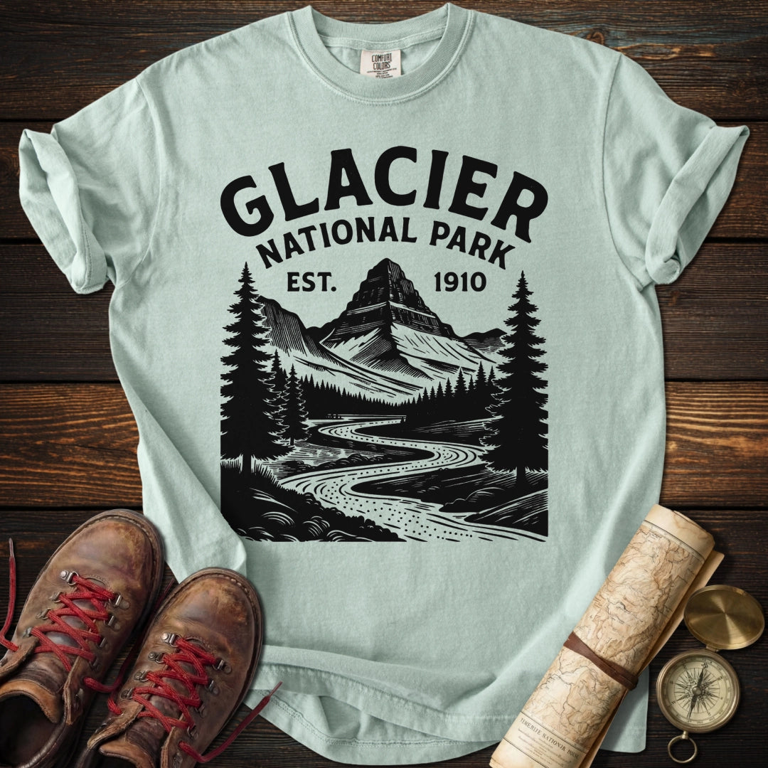 Glacier Retro Linework T-Shirt