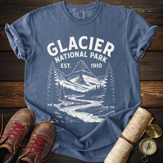 Glacier Retro Linework T-Shirt