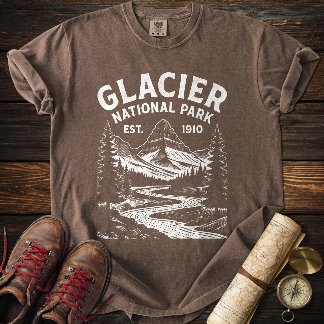 Glacier Retro Linework T-Shirt