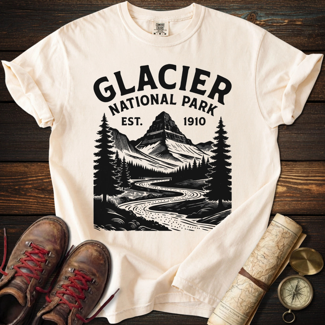 Glacier Retro Linework T-Shirt