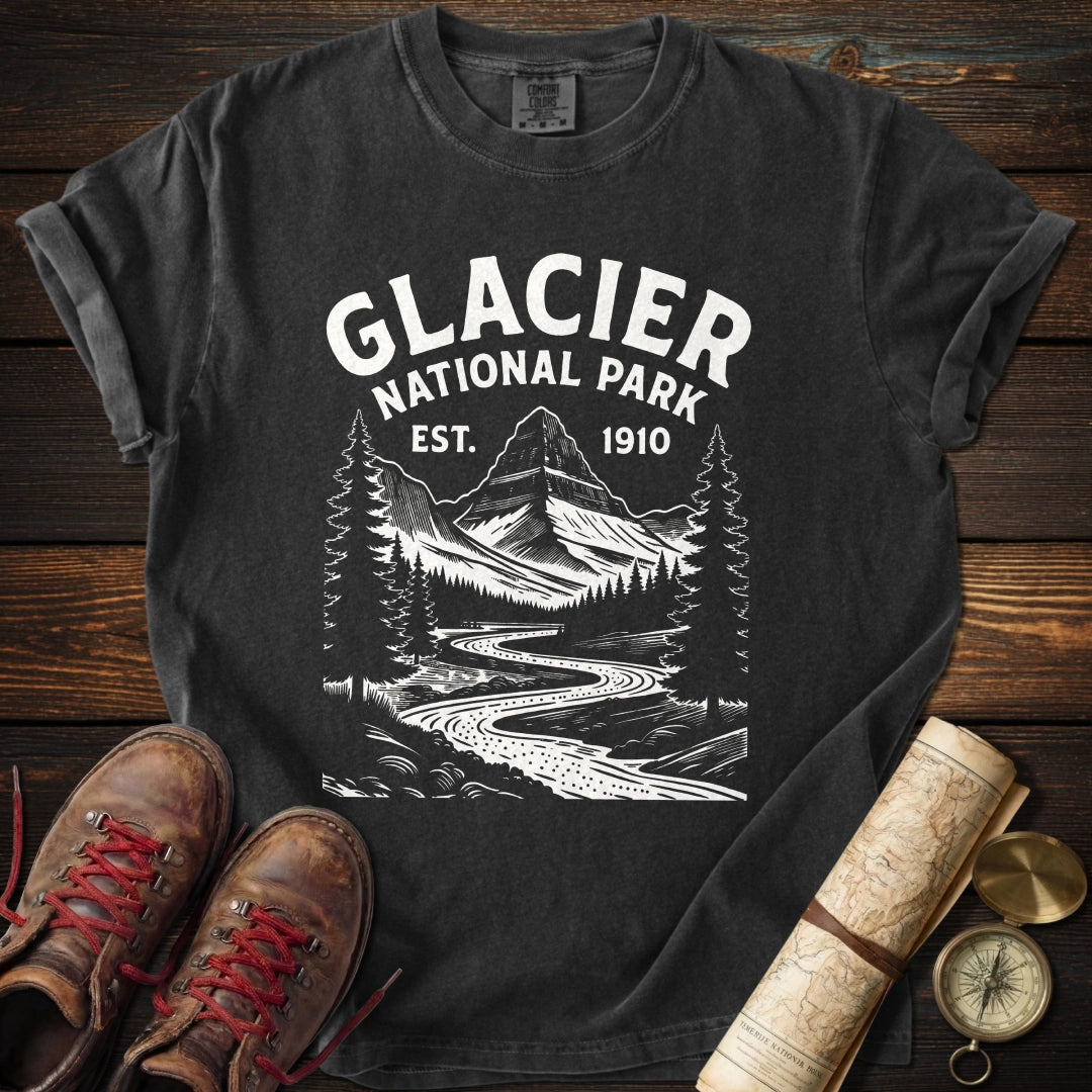 Glacier Retro Linework T-Shirt