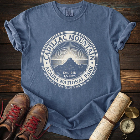Acadia Cadillac Mountain Badge T-Shirt