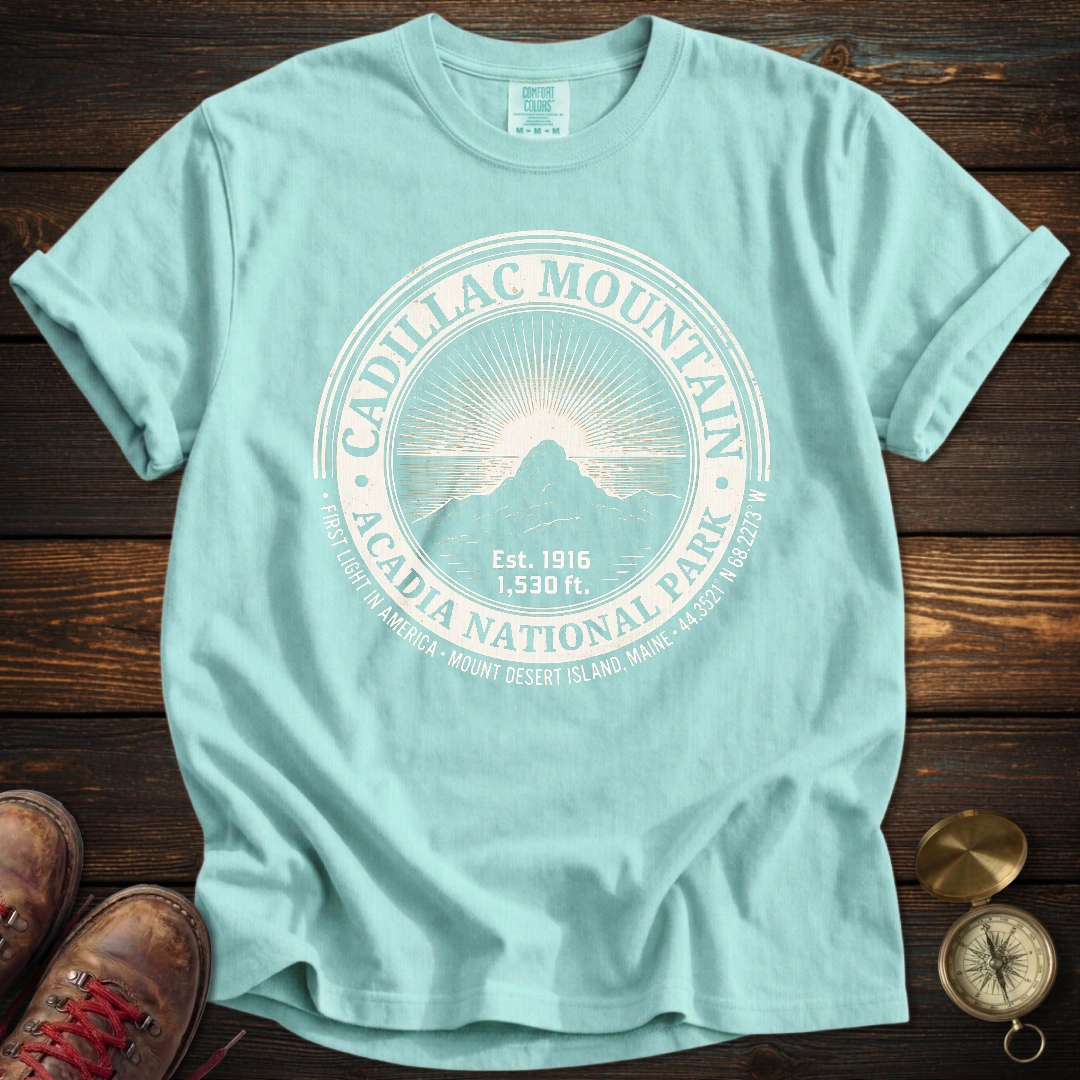 Acadia Cadillac Mountain Badge T-Shirt
