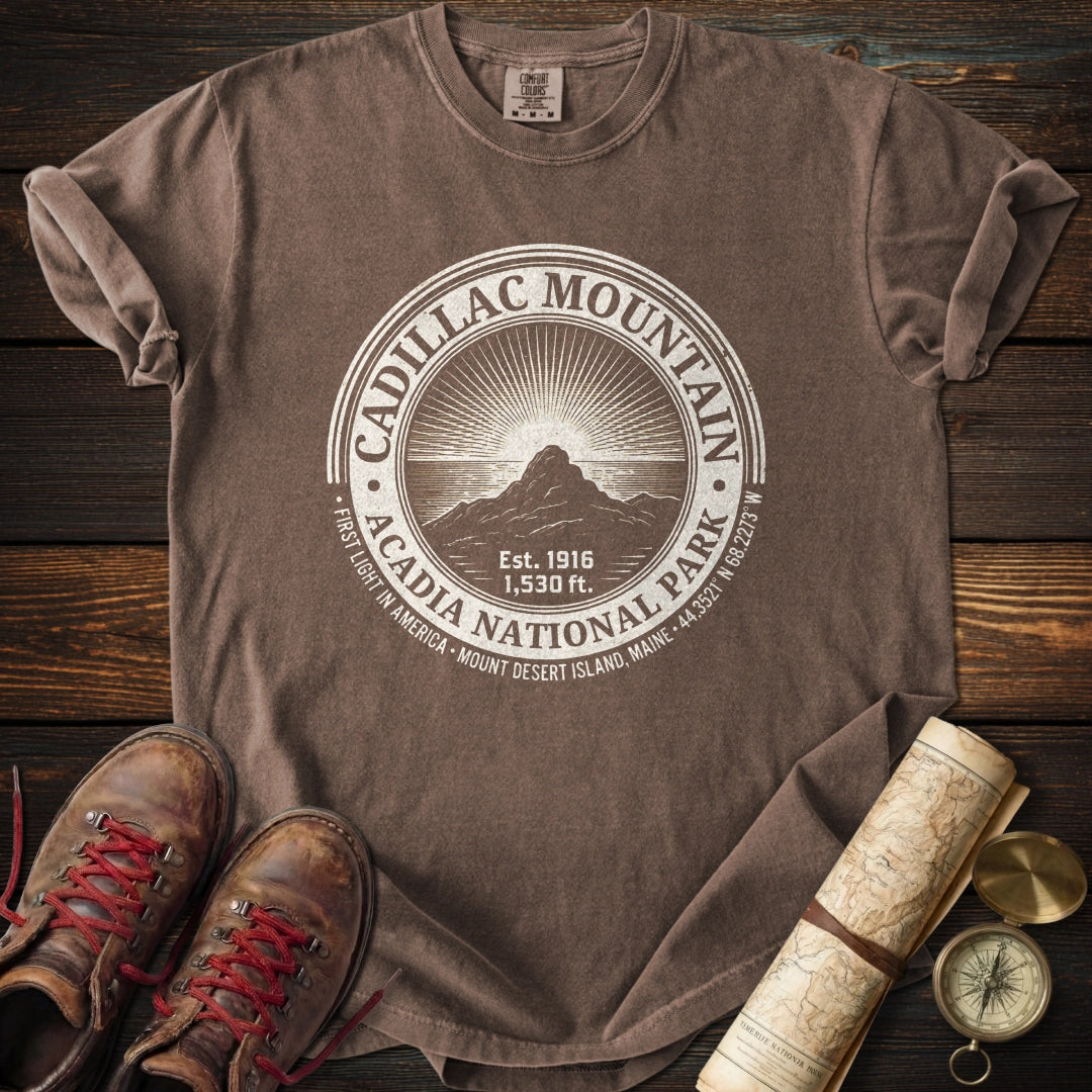 Acadia Cadillac Mountain Badge T-Shirt