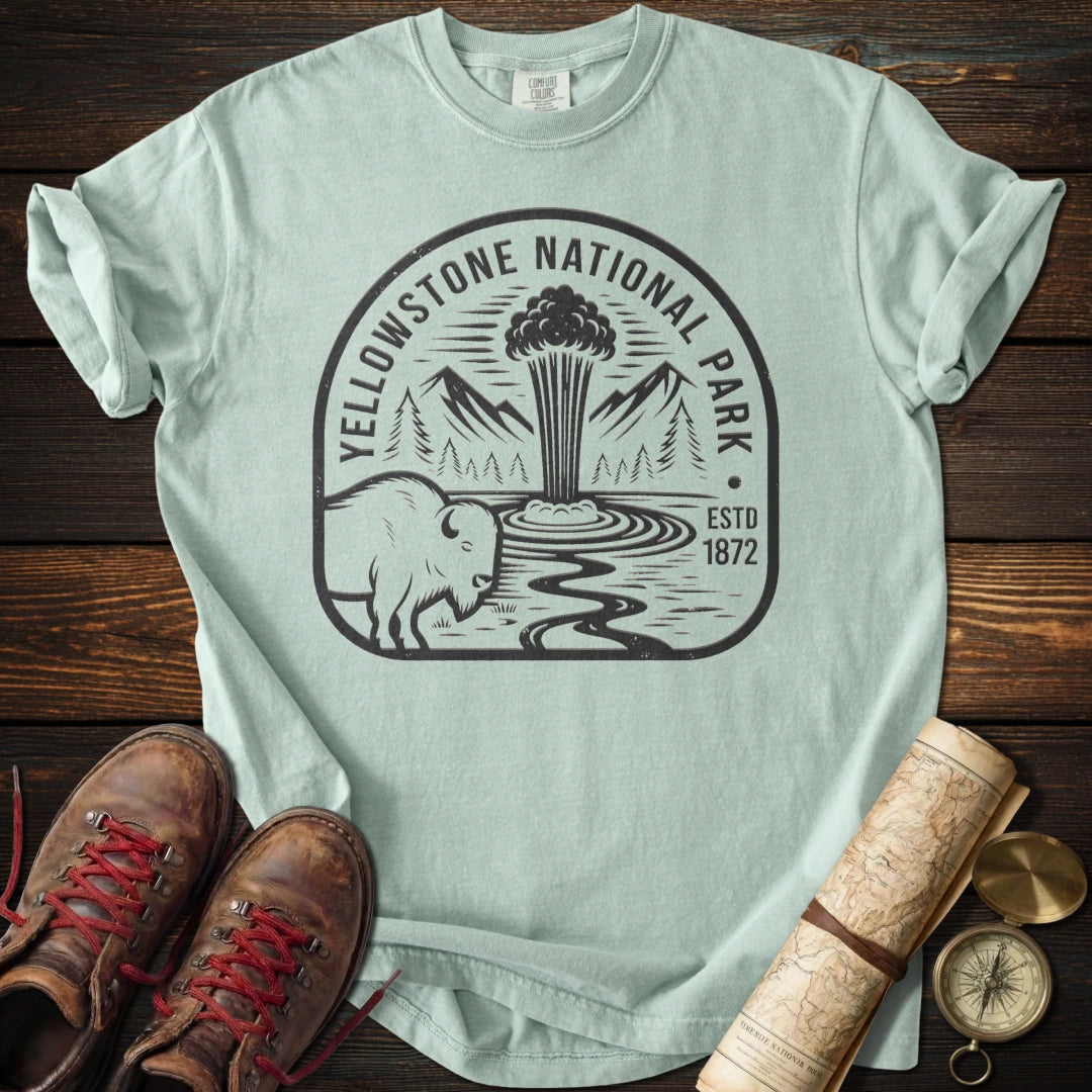 Yellowstone Old Faithful Buffalo T-Shirt