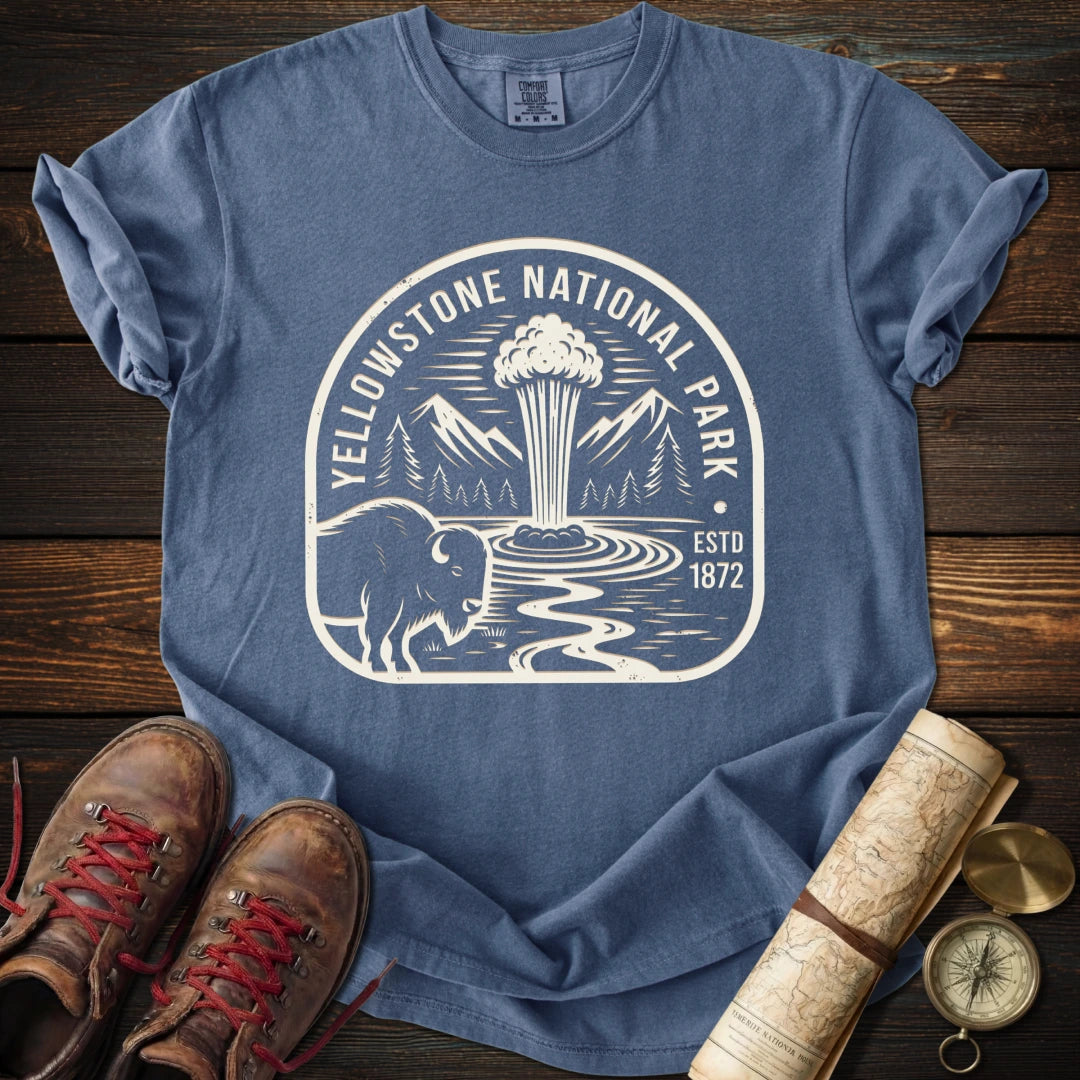 Yellowstone Old Faithful Buffalo T-Shirt