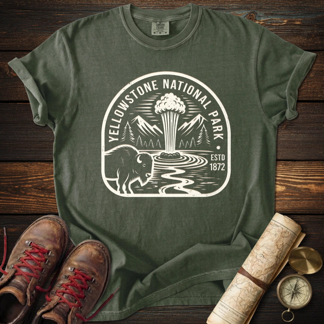 Yellowstone Old Faithful Buffalo T-Shirt