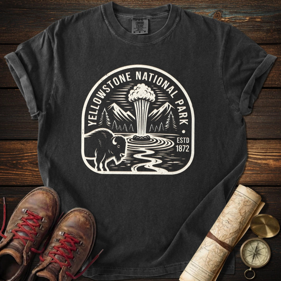 Yellowstone Old Faithful Buffalo T-Shirt