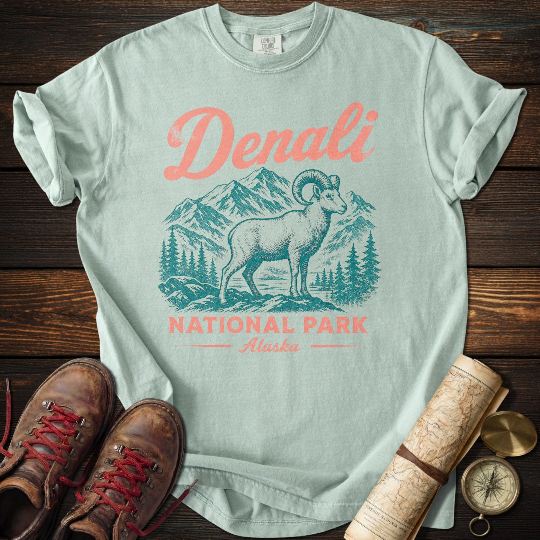 Denali Dall Sheep Vintage Sketch T-Shirt