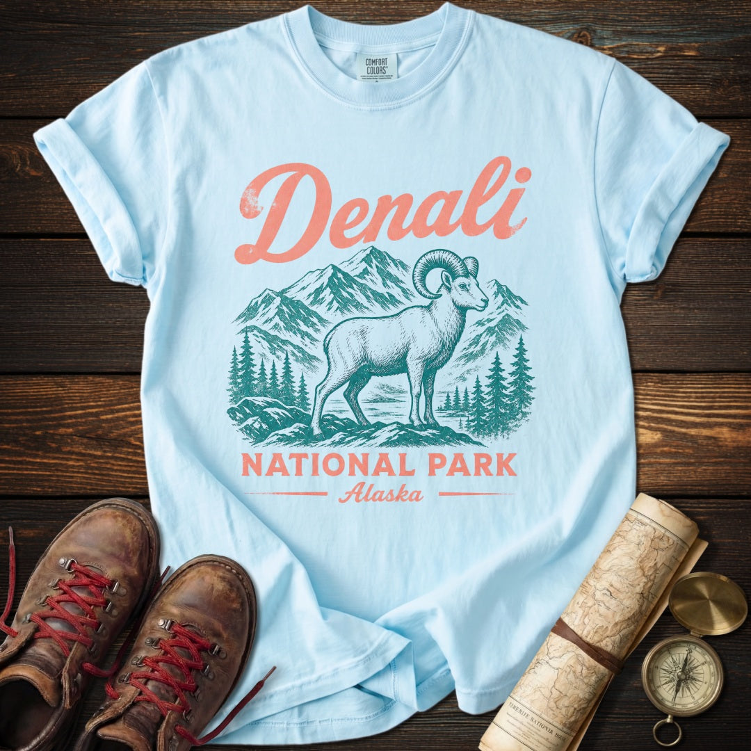 Denali Dall Sheep Vintage Sketch T-Shirt