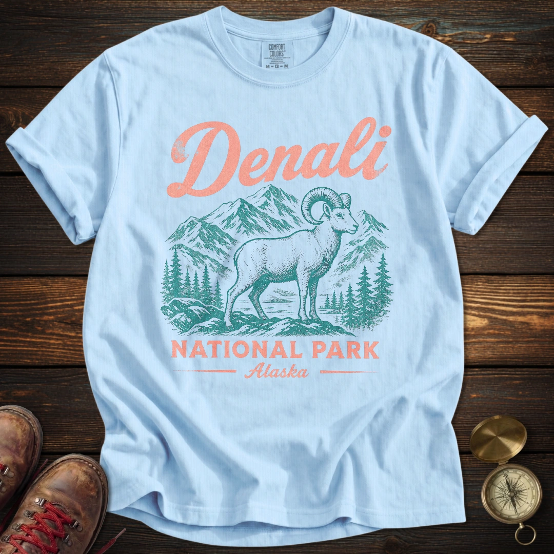 Denali Dall Sheep Vintage Sketch T-Shirt