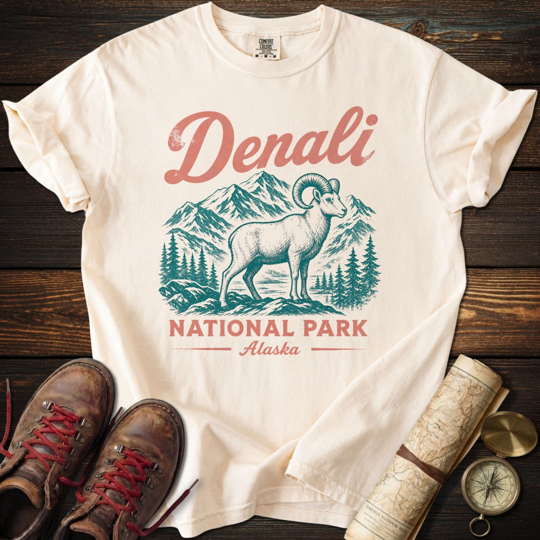 Denali Dall Sheep Vintage Sketch T-Shirt