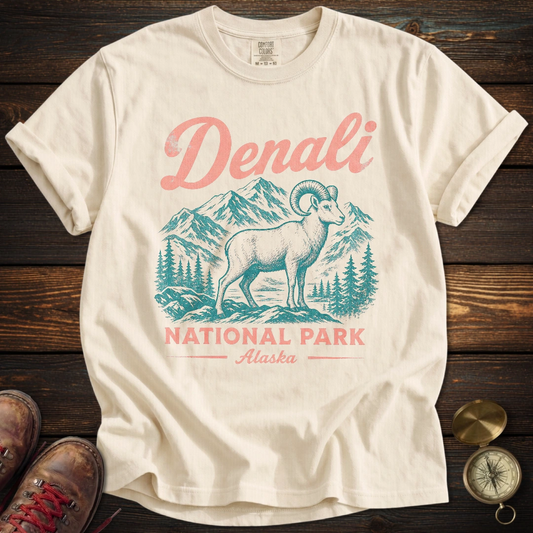 Denali Dall Sheep Vintage Sketch T-Shirt