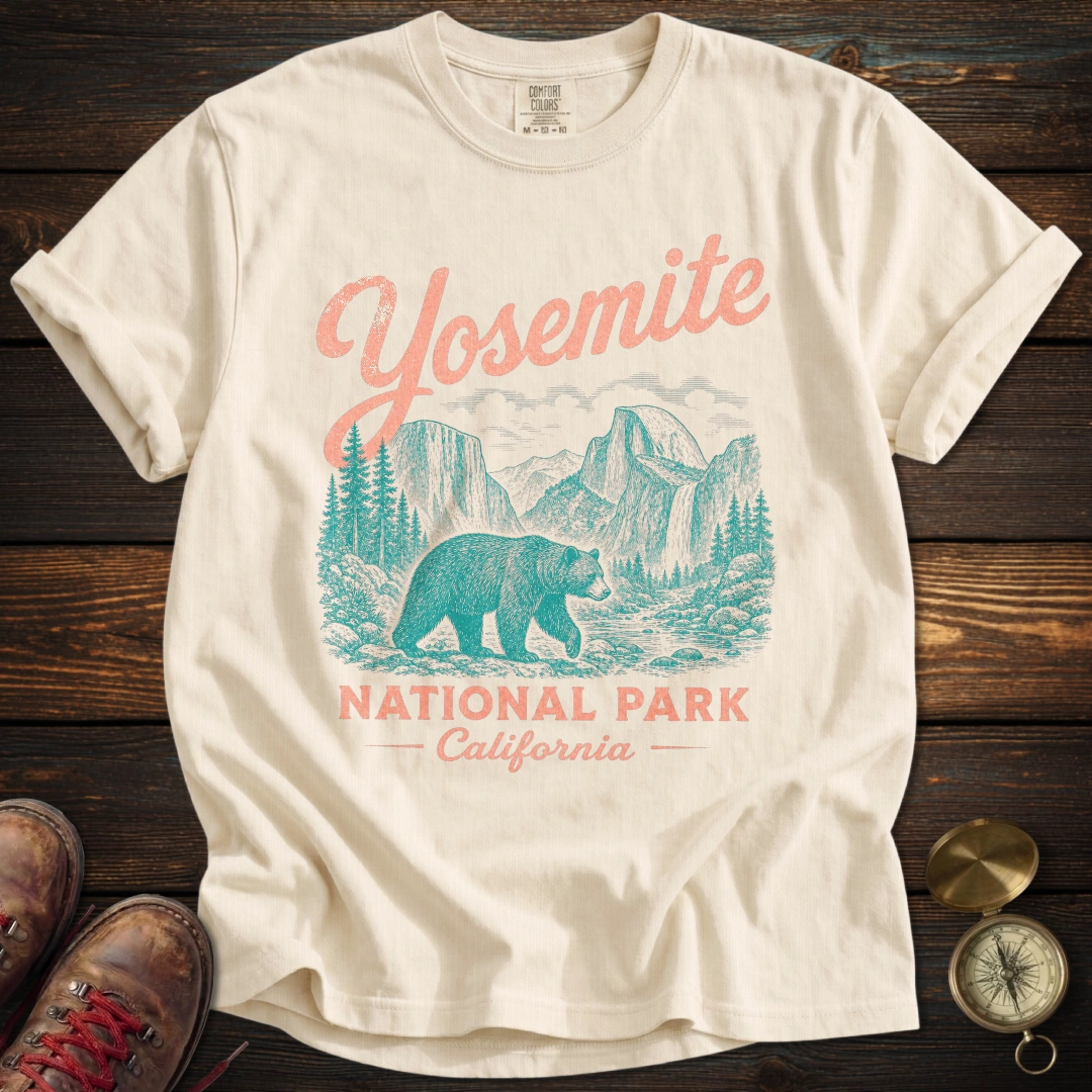 Yosemite Bear Vintage Sketch T-Shirt