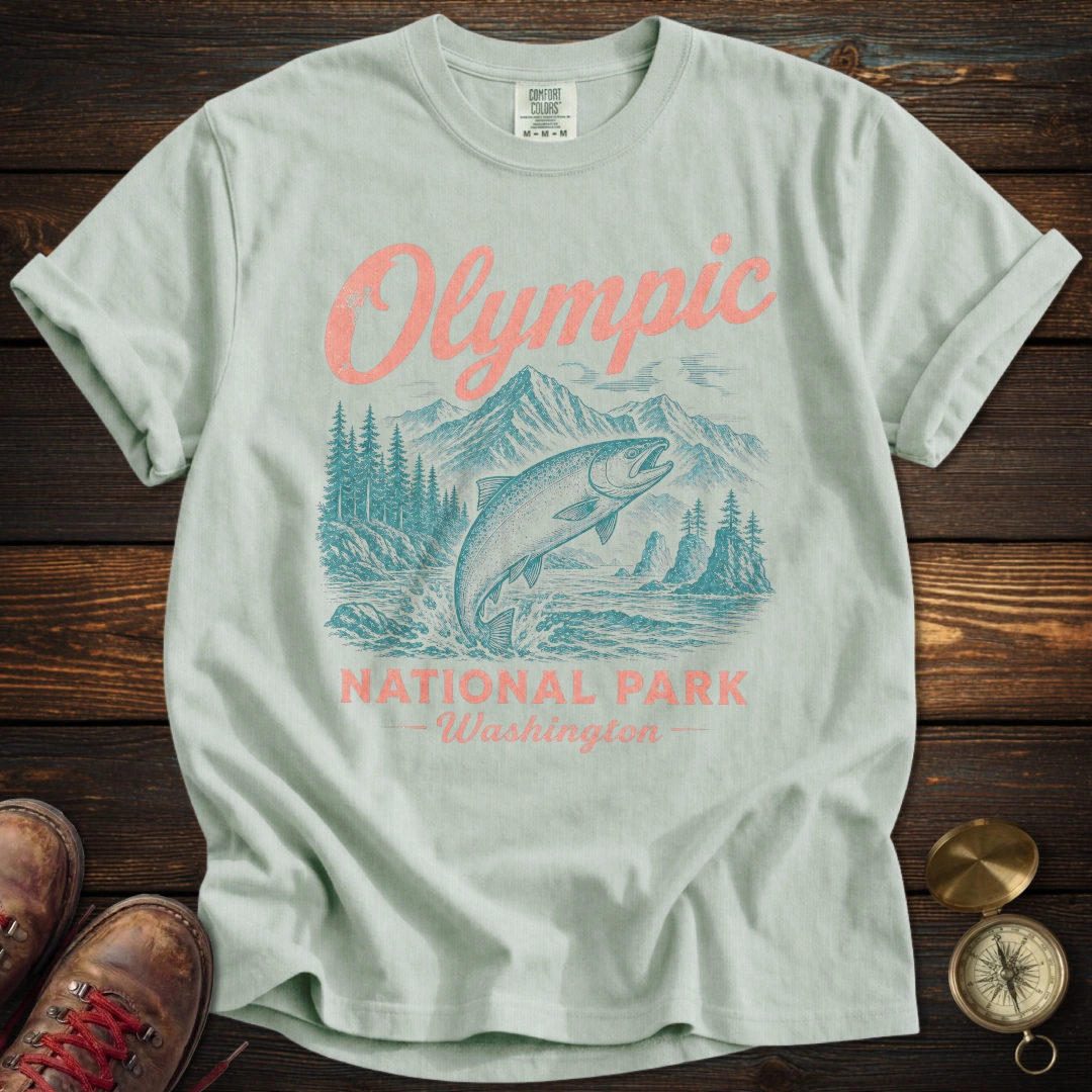 Olympic National Park Vintage Sketch T-Shirt