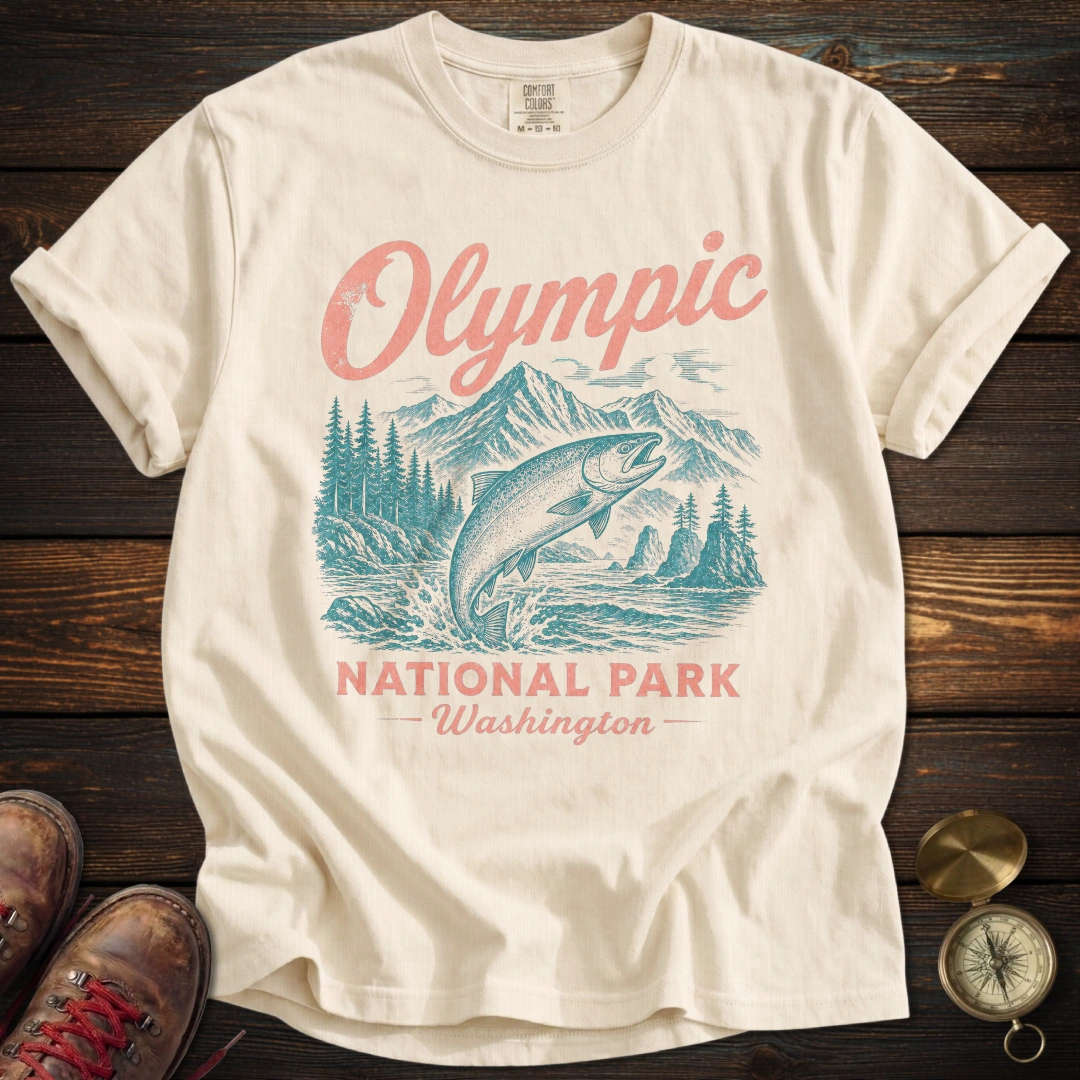 Olympic National Park Vintage Sketch T-Shirt