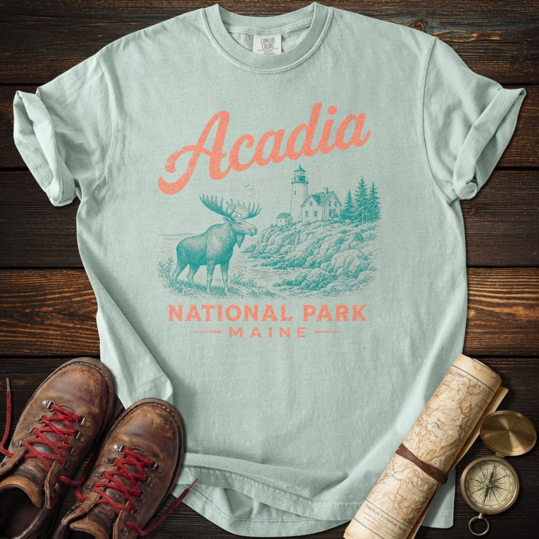 Acadia Moose Vintage Sketch T-Shirt