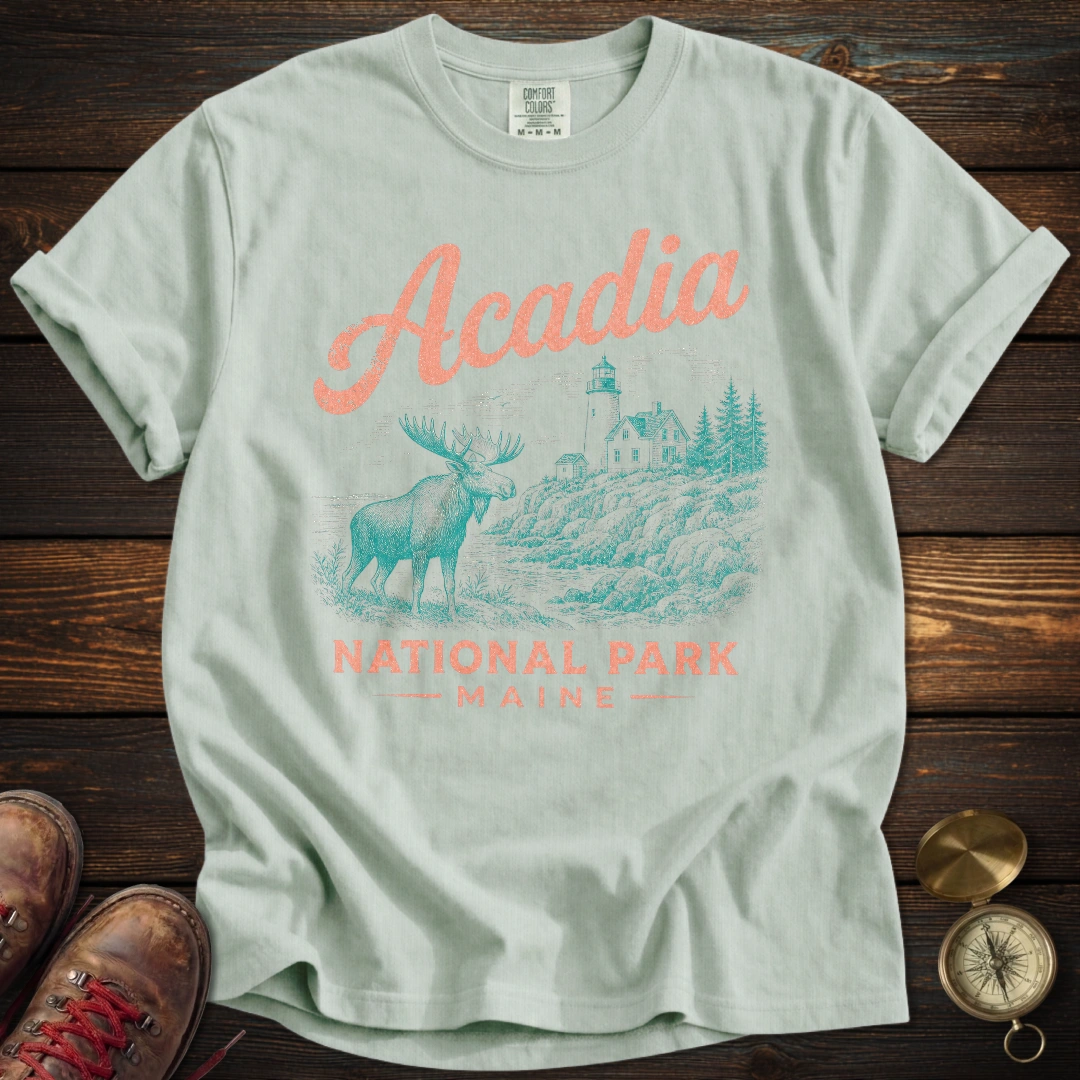 Acadia Moose Vintage Sketch T-Shirt