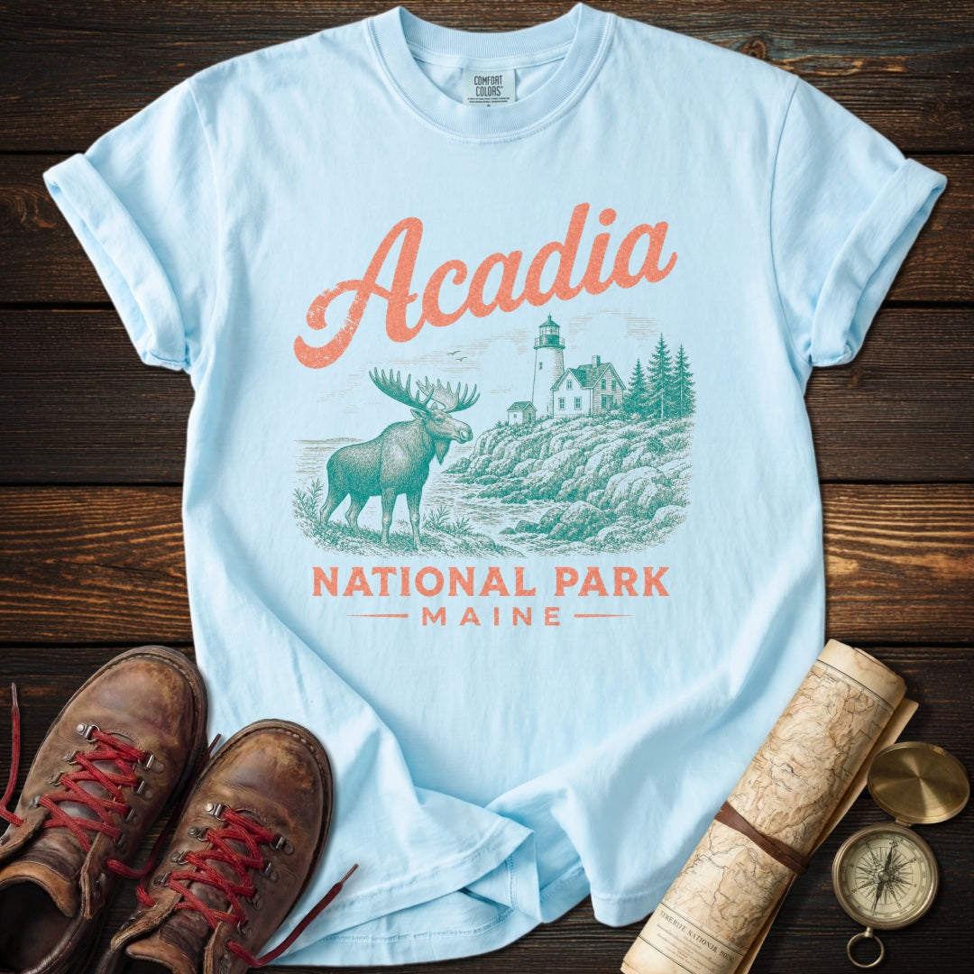 Acadia Moose Vintage Sketch T-Shirt