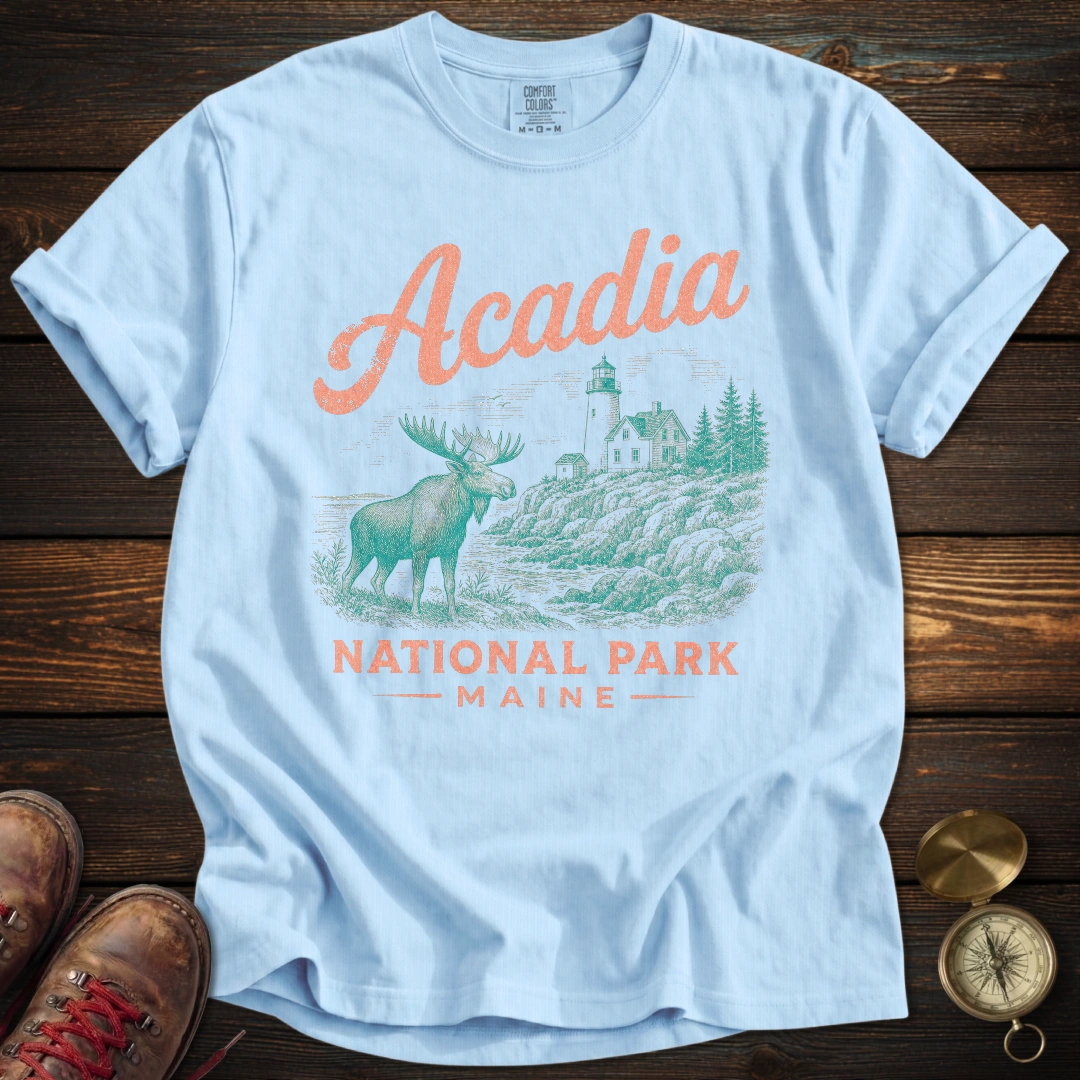 Acadia Moose Vintage Sketch T-Shirt