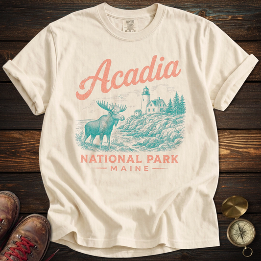 Acadia Moose Vintage Sketch T-Shirt