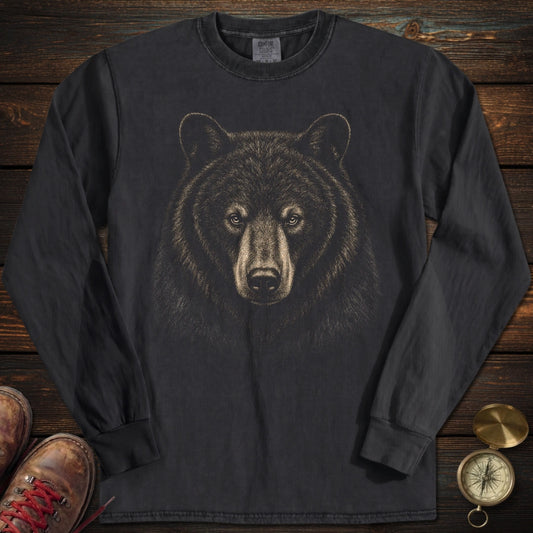 Black Bear Archival Portrait Long Sleeved T-Shirt