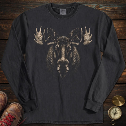 Moose Archival Portrait Long Sleeved T-Shirt