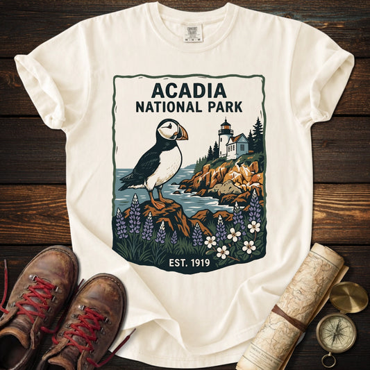 Acadia Maine Coast Puffin T-Shirt