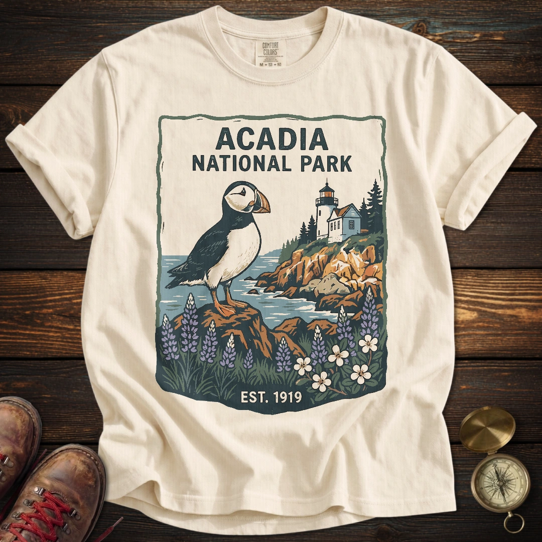 Acadia Maine Coast Puffin T-Shirt