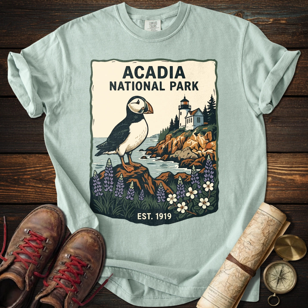 Acadia Maine Coast Puffin T-Shirt