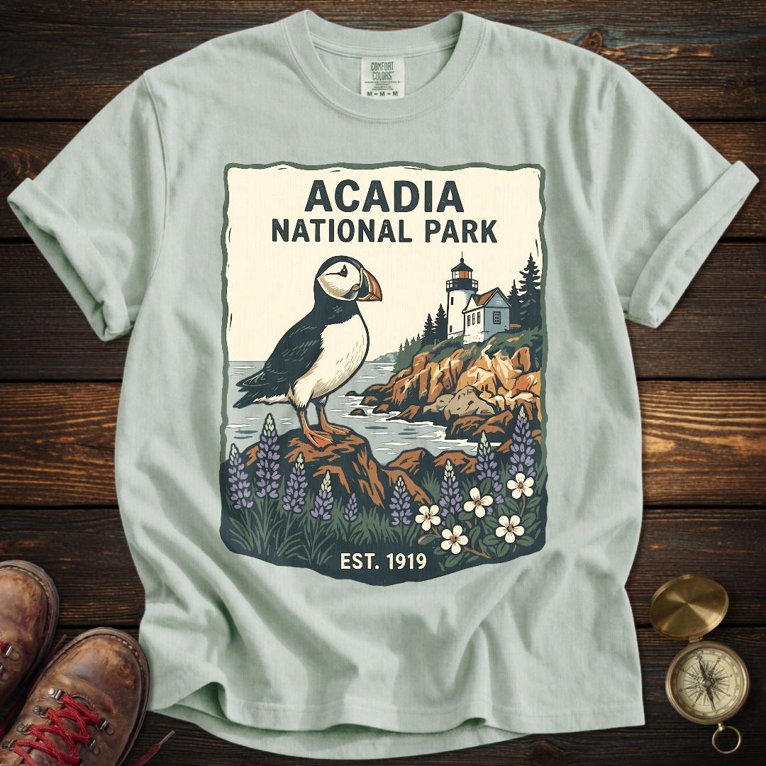 Acadia Maine Coast Puffin T-Shirt