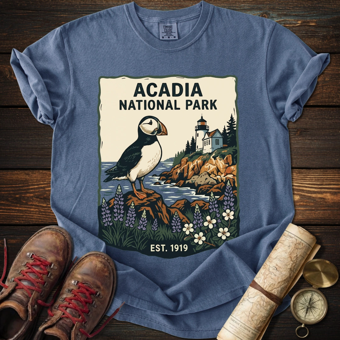 Acadia Maine Coast Puffin T-Shirt