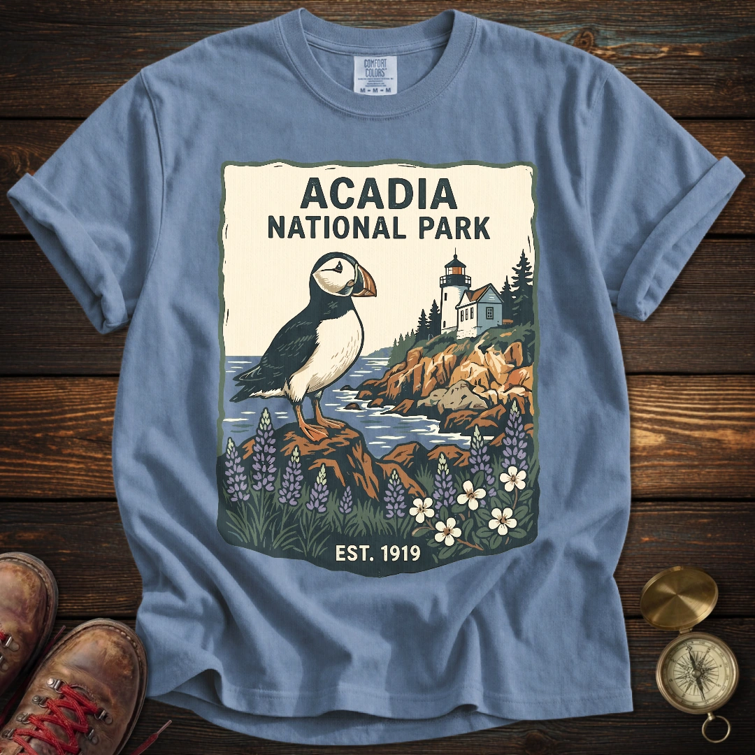 Acadia Maine Coast Puffin T-Shirt
